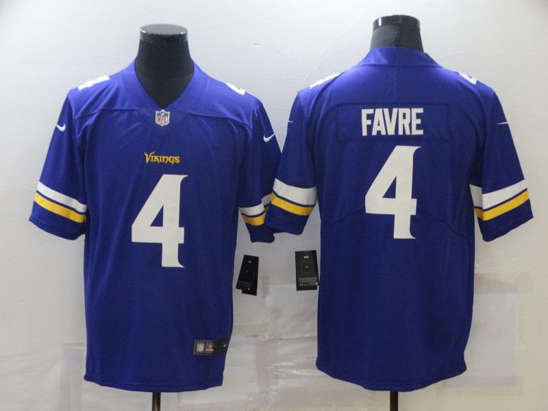 Men Minnesota Vikings #4 Favre Purple Nike Limited Vapor Untouchable NFL Jerseys->minnesota vikings->NFL Jersey